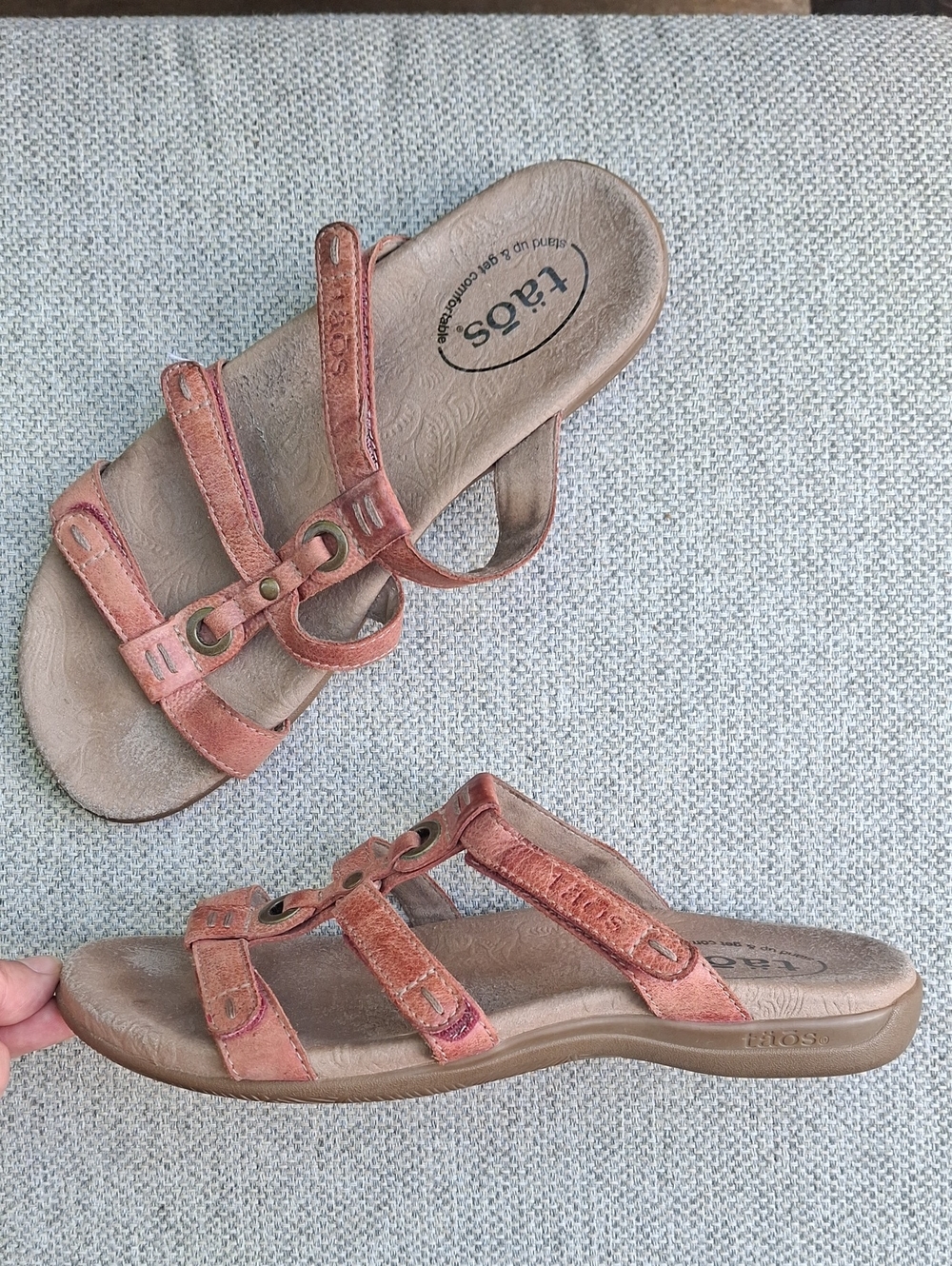 Taos Nifty Leather Sandals - Women's Size 8 - Comfortable Adjustable Straps